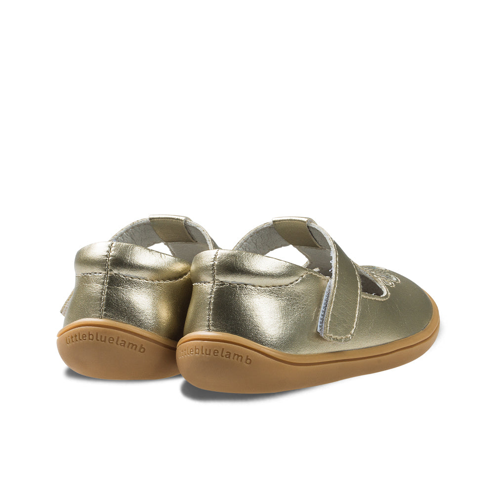 Little Blue Lamb comfortable infant sandals in gold