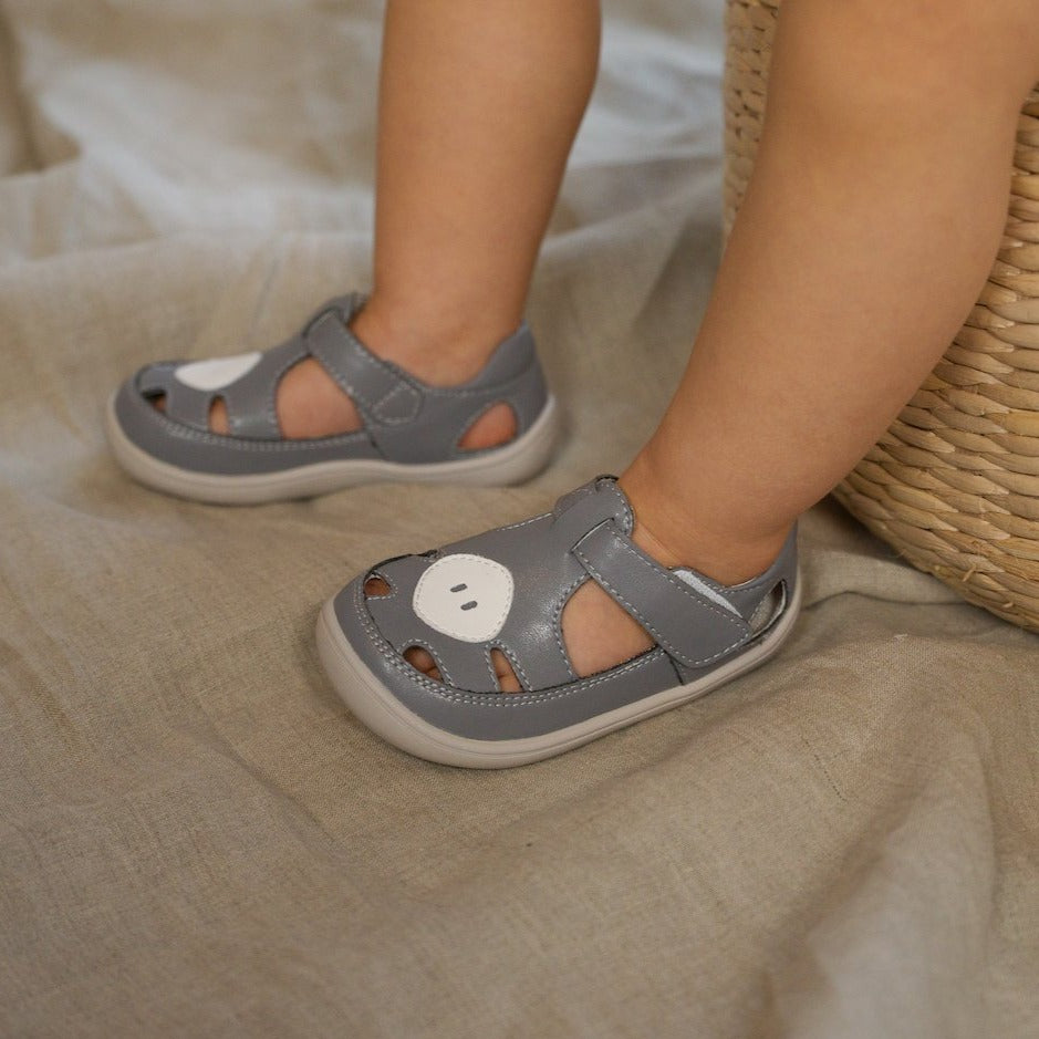 Little Blue Lamb comfortable infant sandals in grey