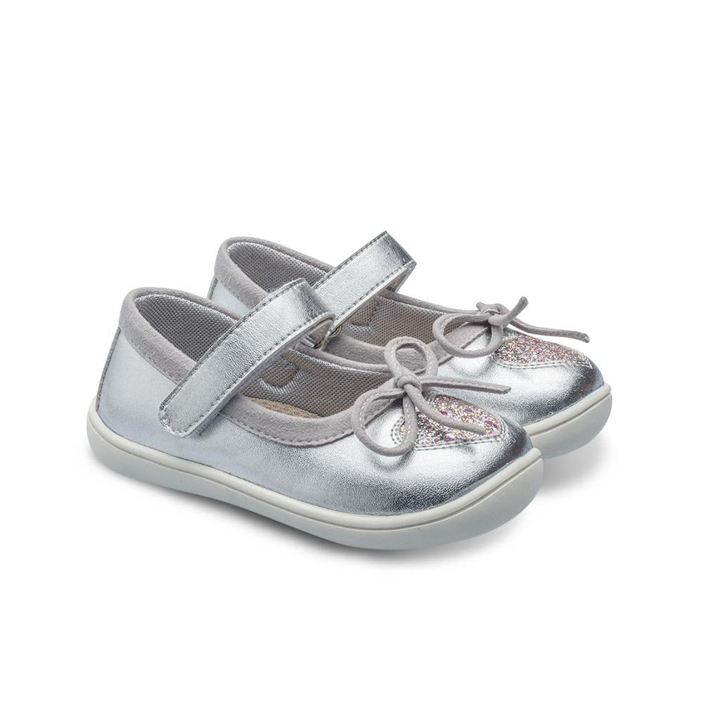 Little Blue Lamb comfortable baby shoes in silver