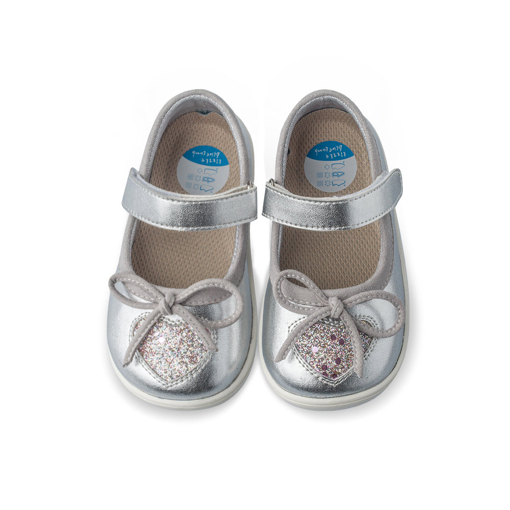 Little Blue Lamb comfortable infant shoes in silver