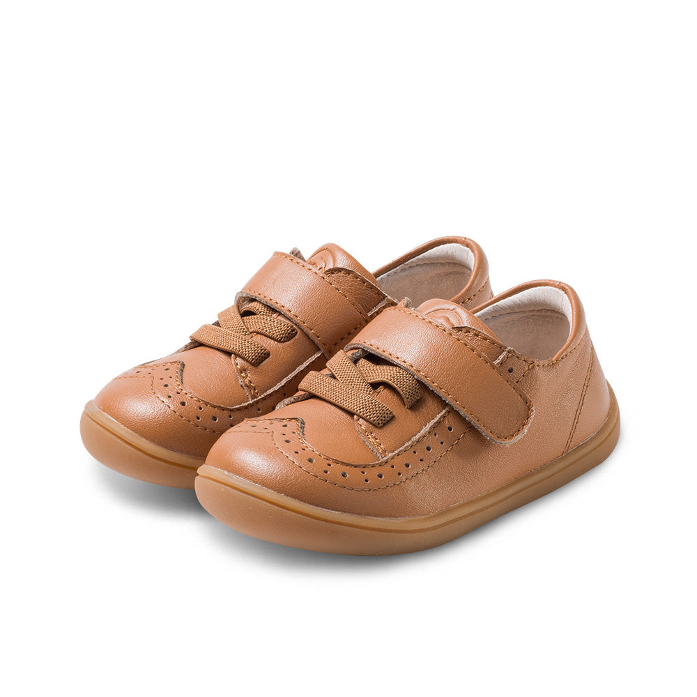 Little Blue Lamb real leather toddler shoes in brown