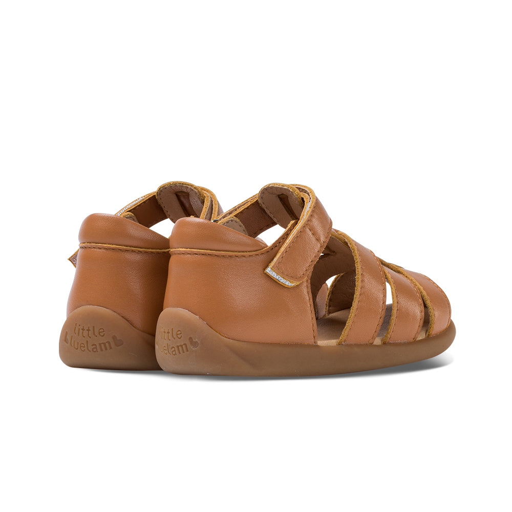 Little Blue Lamb real leather toddler sandals in brown