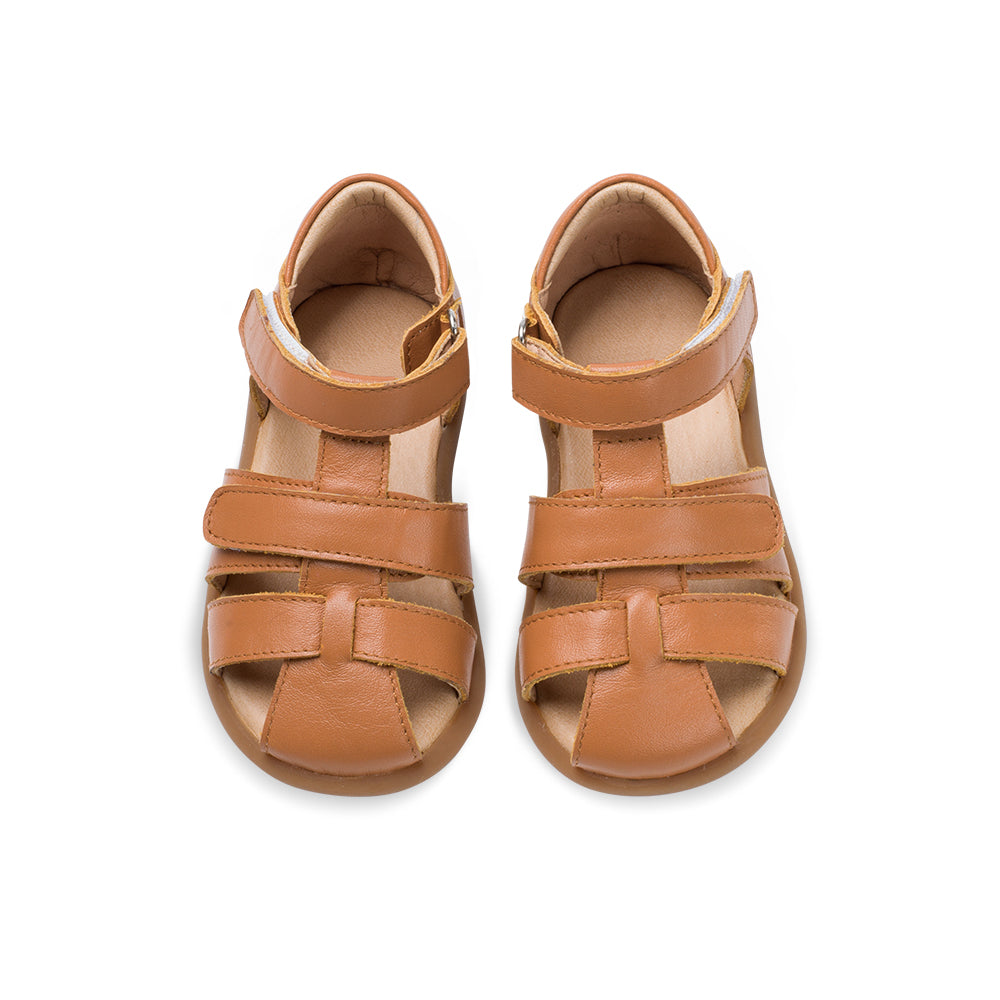 Little Blue Lamb real leather baby sandals in brown