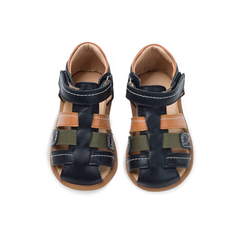 Little Blue Lamb real leather infant sandals in black