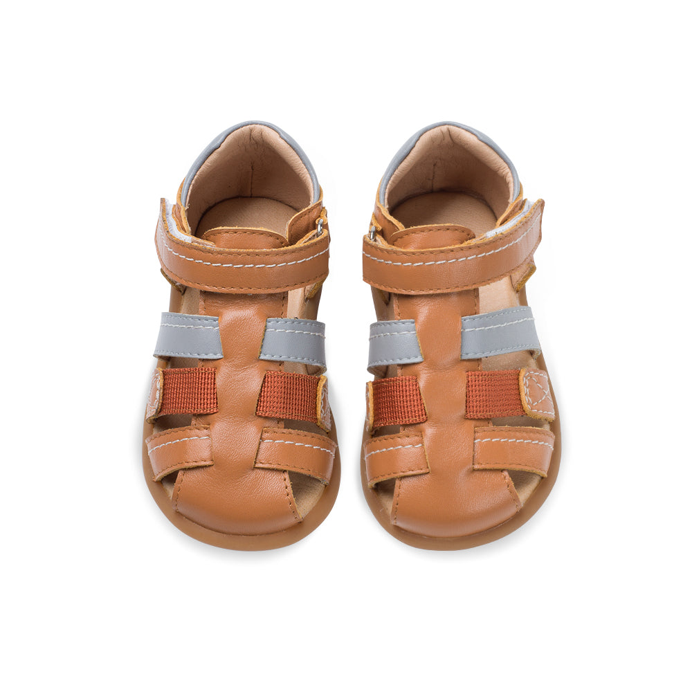 Little Blue Lamb real leather infant sandals in brown