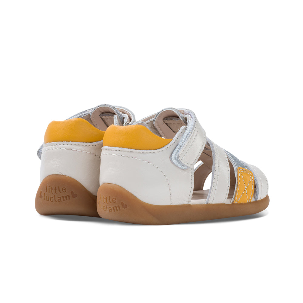 Little Blue Lamb real leather children sandals in white