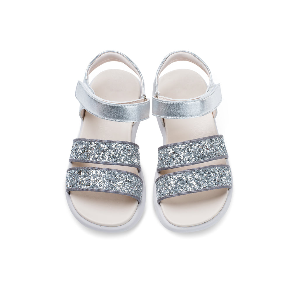 Little Blue Lamb comfortable kids sandals in silver